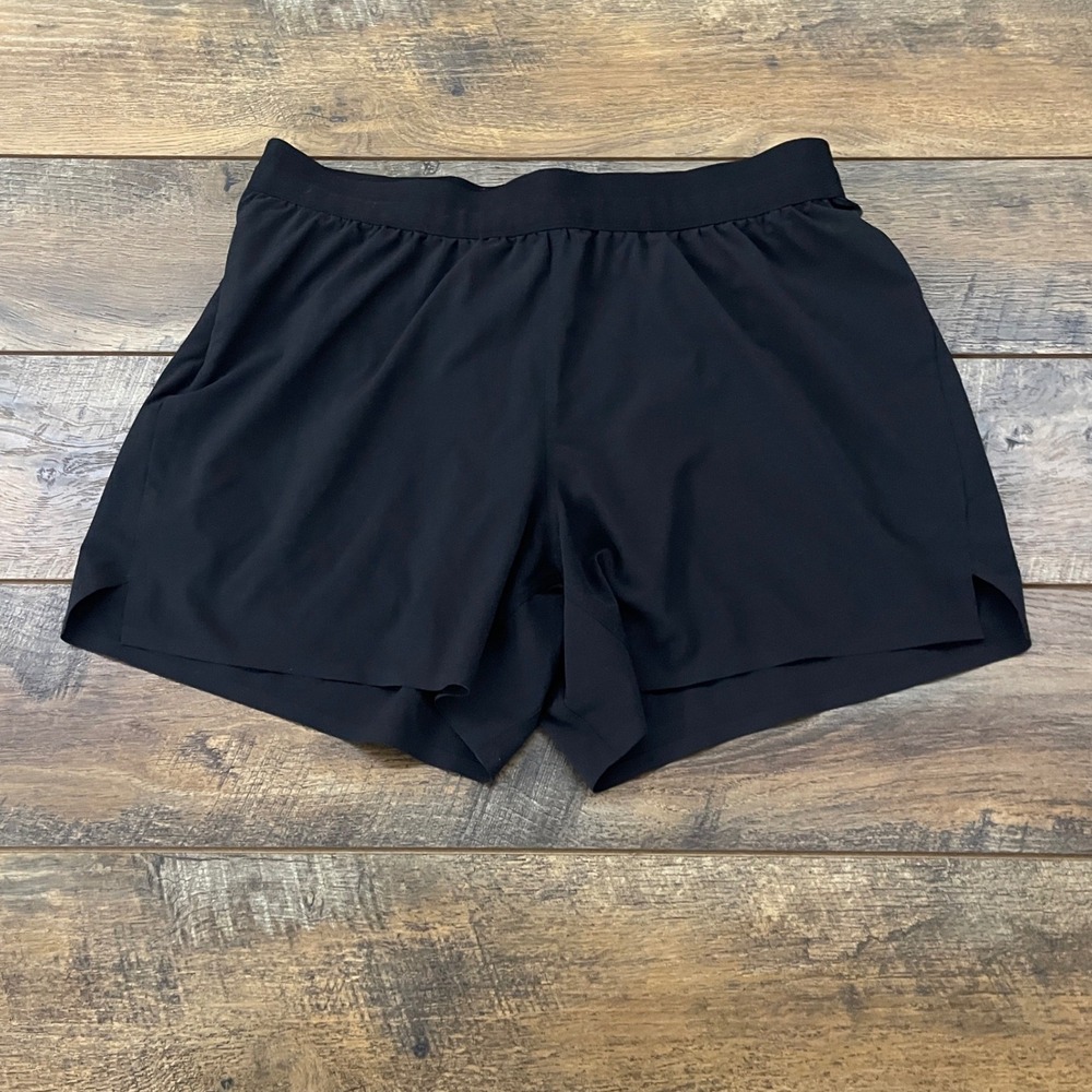 All in Motion Womens Black Running Shorts Size Large Elastic Waist Lined Active